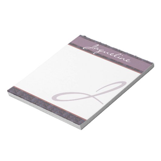 Donk Blue Mauve Rust Monogram Notitieblok (Linkerzijde)