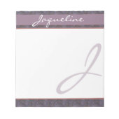 Donk Blue Mauve Rust Monogram Notitieblok (Voorkant)