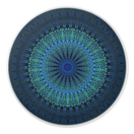 Donk Blue Modern Mandala Keramische Knop