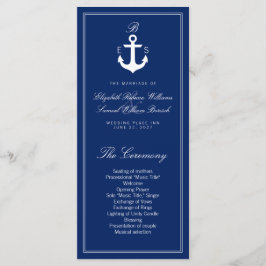 Donk Blue Nautical Wedding Program Rack Kaarten