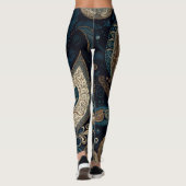 Donk Blue Paisley Pattern Retro Chic Boho Leggings (Achterkant)