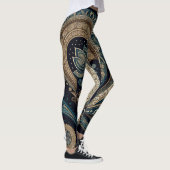 Donk Blue Paisley Pattern Retro Chic Boho Leggings (Rechts)