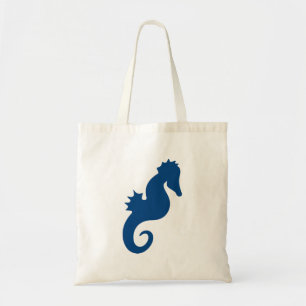 Donk Blue Seahorse Silhouette Tote Bag