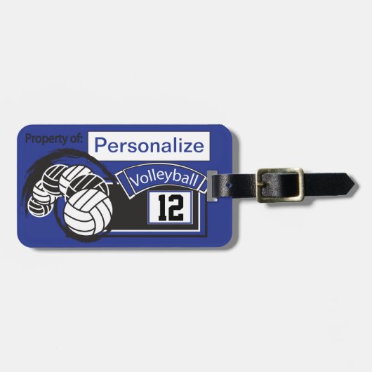 Donk Blue Sport Volleyball 🏐 Bagagelabel (Voorkant horizontaal)