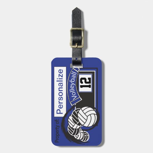 Donk Blue Sport Volleyball 🏐 Bagagelabel (Voorkant verticaal)
