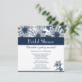 Donk Blue Sunflower Bridal Shower Invitation Kaart (Staand voorkant)