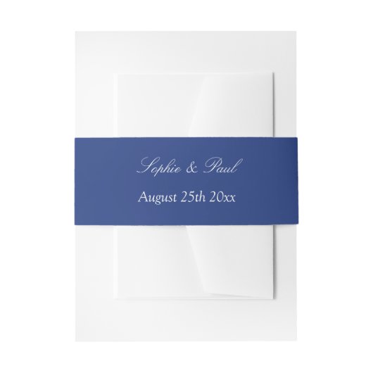 Donk Blue Wedding Invitation Belly Band Uitnodigingen Wikkel (Voorkant Voorbeeld)