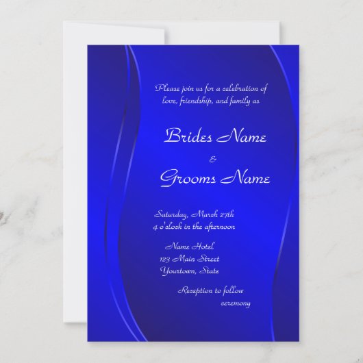 Donk Blue Wedding Invitation Kaart (Voorkant)
