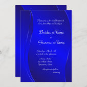 Donk Blue Wedding Invitation Kaart (Voorkant / Achterkant)