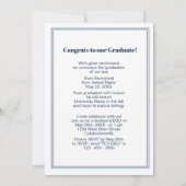 Donk Blue White Minimalist Afstuderen Aankondiging (Achterkant)