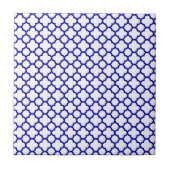 Donk Blue White Quatrefoil Tegeltje (Voorkant)