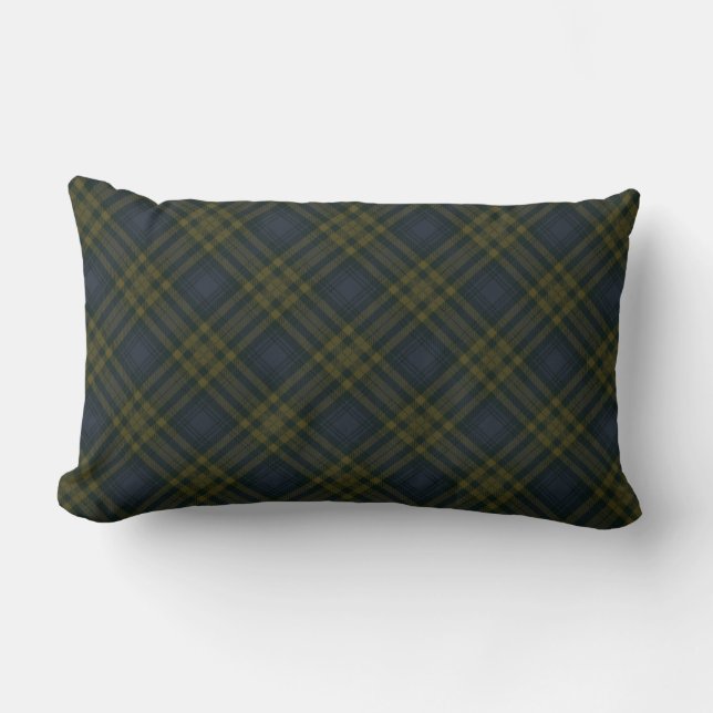 Donk Blue Yellow Argyle Tartan Pset Kussen (Voorkant)