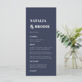 Donk Boho Navy Terracotta Wedding Menu (Staand voorkant)
