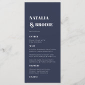 Donk Boho Navy Terracotta Wedding Menu (Voorkant)
