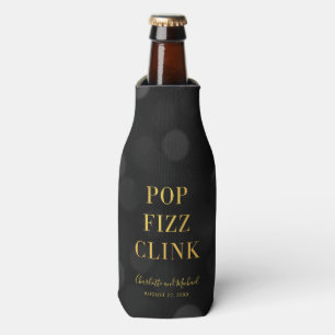 Donk Bokeh Faux Gold Pop Fizz Clink Flesjeskoeler
