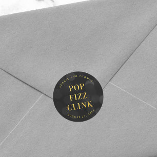 Donk Bokeh Faux Gold Pop Fizz Clink Ronde Sticker