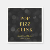Donk Bokeh Faux Gold Pop Fizz Clink Servet (Voorkant)
