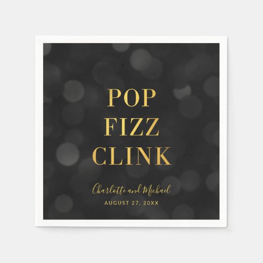 Donk Bokeh Faux Gold Pop Fizz Clink Servet (Voorkant)