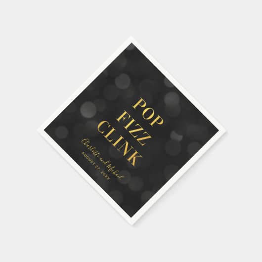 Donk Bokeh Faux Gold Pop Fizz Clink Servet (Hoek)