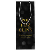 Donk Bokeh Faux Gold Pop Fizz Clink Wijn Cadeautas (Achterkant)