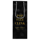 Donk Bokeh Faux Gold Pop Fizz Clink Wijn Cadeautas (Voorkant)