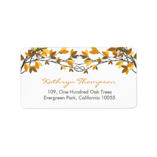 Donk Brown Knotted Love Trees Fall Wedding Address Etiket