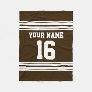 Donk Brown White Sports Jersey Fleece Deken