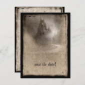 Donk Castle Gothic Wedding Shower Invitation Aankondigingskaart (Voorkant / Achterkant)