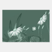 Donk Dusty Green Poppy en Daisy Inpakpapier Vel (Voorkant 2)