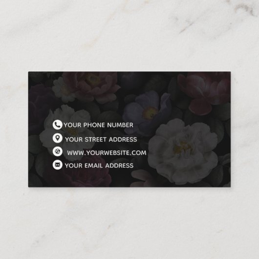 Donk Elegant Floral Visitekaartje (Achterkant)