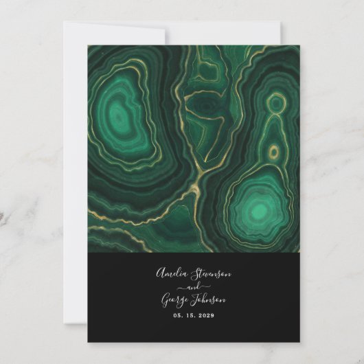 Donk Emerald Green Wedding Invitation Kaart (Achterkant)