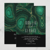Donk Emerald Green Wedding Invitation Kaart (Voorkant / Achterkant)
