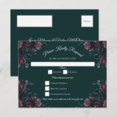 Donk Forest Green Elegant Wedding Maroon Mauve Feestdagenkaart (Voorkant / Achterkant)