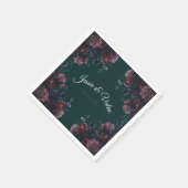 Donk Forest Green Elegant Wedding Maroon Mauve Servet (Hoek)