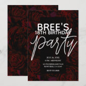 Donk Garden Red Romantic Flowers Glam Birthday Kaart (Voorkant / Achterkant)