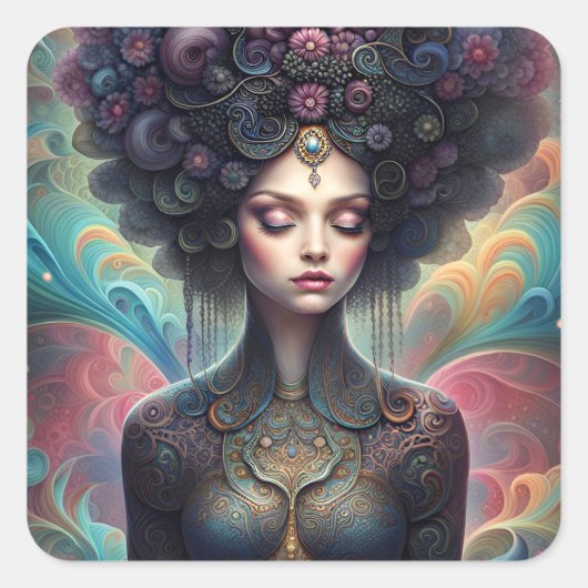 Donk Goddess Vierkante Sticker (Voorkant)