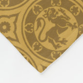Donk Goldenrod Medieval Lions Fleece Deken (Hoek)