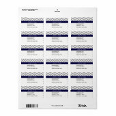 Donk Gray Lg Chevron Navy Blue Name Monogram Etiket (Full Sheet)