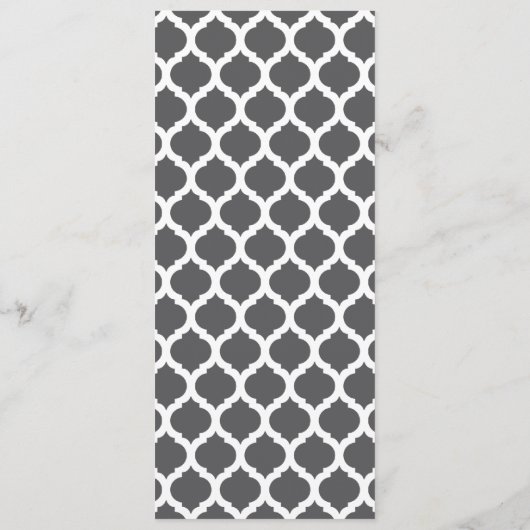 Donk Gray Moroccan Pattern Wedding Menus Menu (Achterkant)