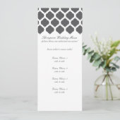 Donk Gray Moroccan Pattern Wedding Menus Menu (Staand voorkant)