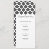 Donk Gray Moroccan Pattern Wedding Menus Menu (Voorkant / Achterkant)