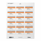 Donk Gray White LG Chevron Pumpkin Naam Monogram Etiket (Full Sheet)