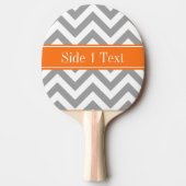Donk Gray White LG Chevron Pumpkin Naam Monogram Tafeltennisbatje (Voorkant)