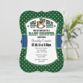 Donk Green Blue Cowboy Baby shower Invitation Kaart (Staand voorkant)
