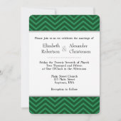 Donk Green Chevron Wedding Invitation Kaart (Voorkant)