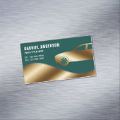 Donk Green Gold Luxury Car Hire Chauffeur Magnetisch Visitekaartje (Voorbeeld)