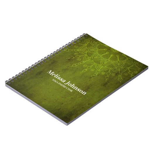 Donk Green Mandala Yoga Meditation Custom Notitieboek (Linkerzijde)
