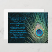 Donk Green Peacock Wedding Invitation Kaart (Voorkant / Achterkant)