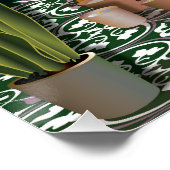 Donk Green Romantic Bathroom | Roze Poster van Bat (Hoek)