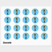 Donk Green Sheriff Girl Ronde Sticker (Vel)